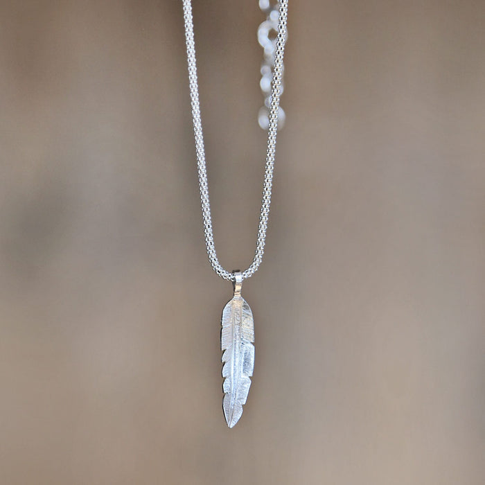 Silver Feather Necklace 2