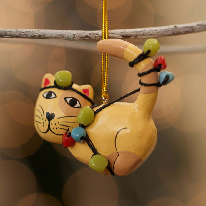 Tangled Up Cat Ornament 3