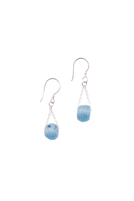 Beach Glass Earrings Blue 1