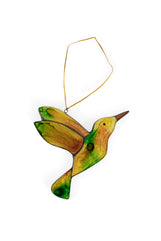 Hummingbird Mosaic Ornament Yellow