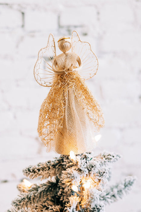 Sinamay Tree Topper Angel 2