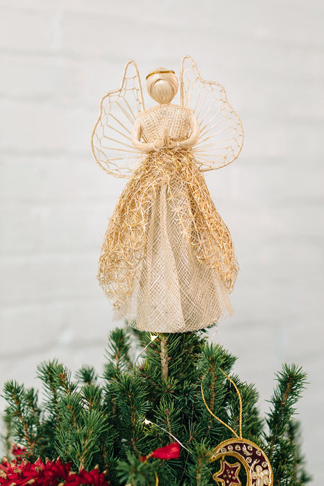 Sinamay Tree Topper Angel 4