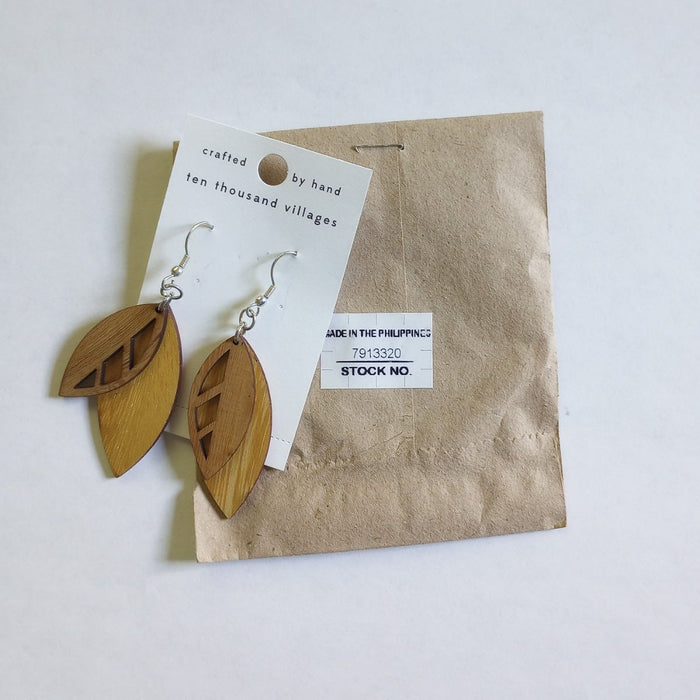 Falling Leaves Wood Earrings 4