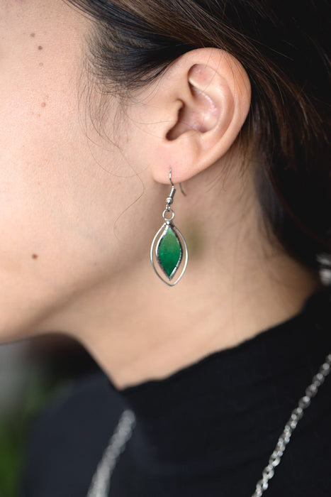 Green Leaf Earrings 2