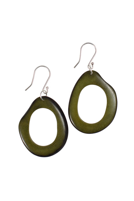 Open Minds Tagua Earrings Green 1