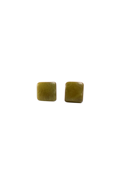 Small Things Tagua Earrings Green 1