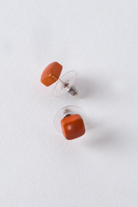 Small Things Tagua Earrings Orange 2