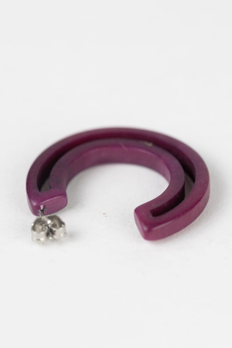 Negative Space Tagua Hoops - Wine 2