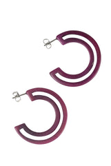 Negative Space Tagua Hoops - Wine