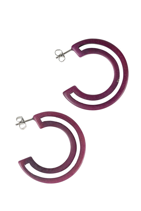 Negative Space Tagua Hoops - Wine 1