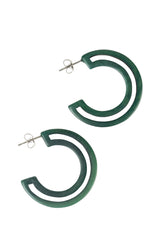 Negative Space Tagua Hoops - Jasper Green