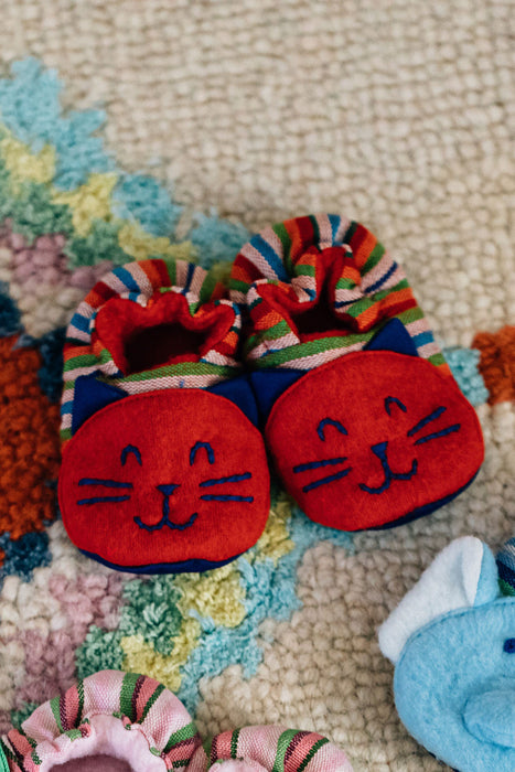 Smiling Kitty Booties Red 2