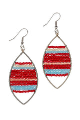 Beaded Oval Earrings