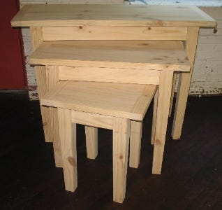 Set of 3 Wooden Nesting Tables