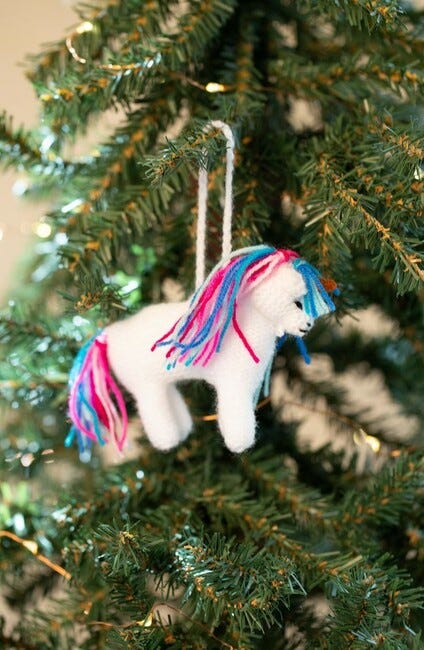 Yarn Unicorn Ornament 2